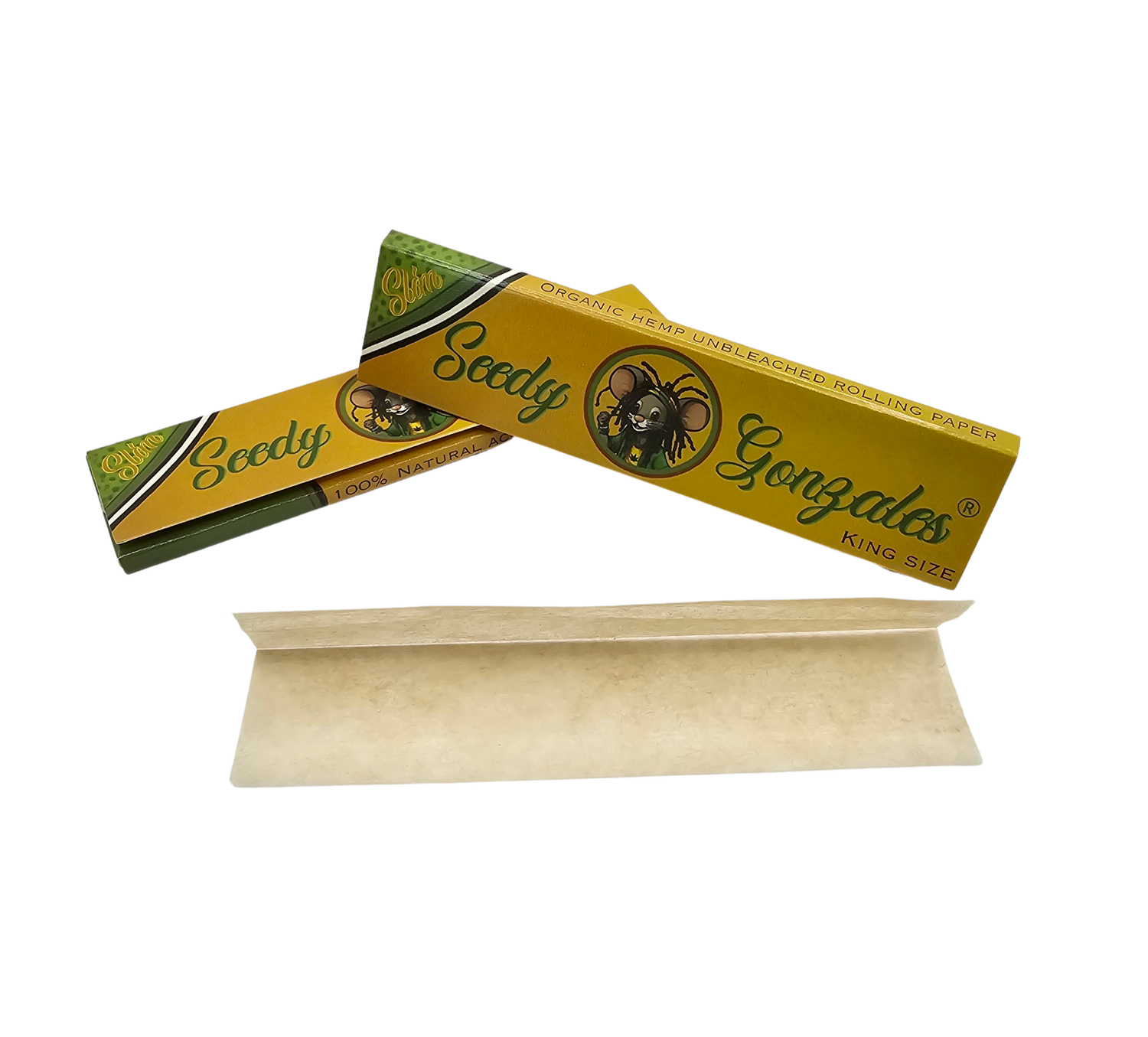 Blättchen Biolgisches Hanf ungebleicht slim King Size langsam abbrennend arabica gum